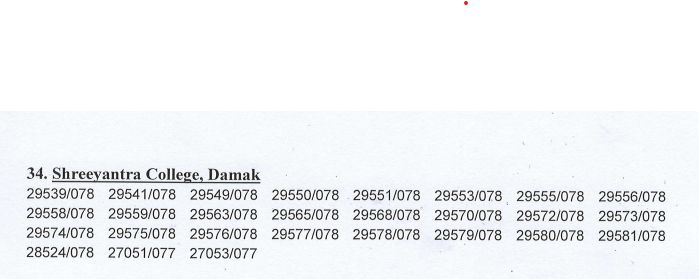 Regarding Final Examination Result Published of Sixth Semester 