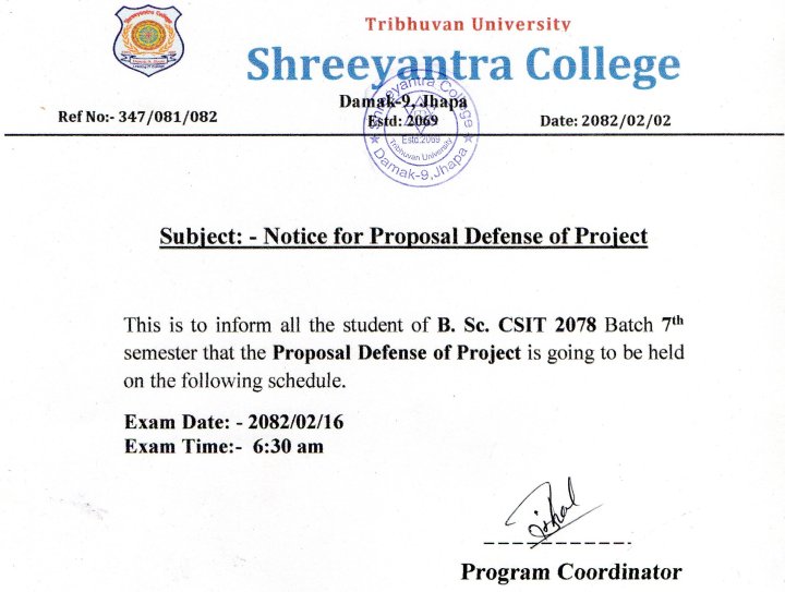 Proposal Defense of Project